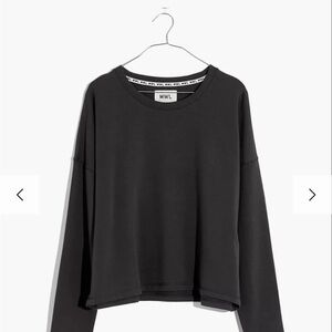 MADEWELL - BLACK COAL - MWL SUPERBRUSHED EASYGOING SMALL SWEATSHIRT $65 MSRP!